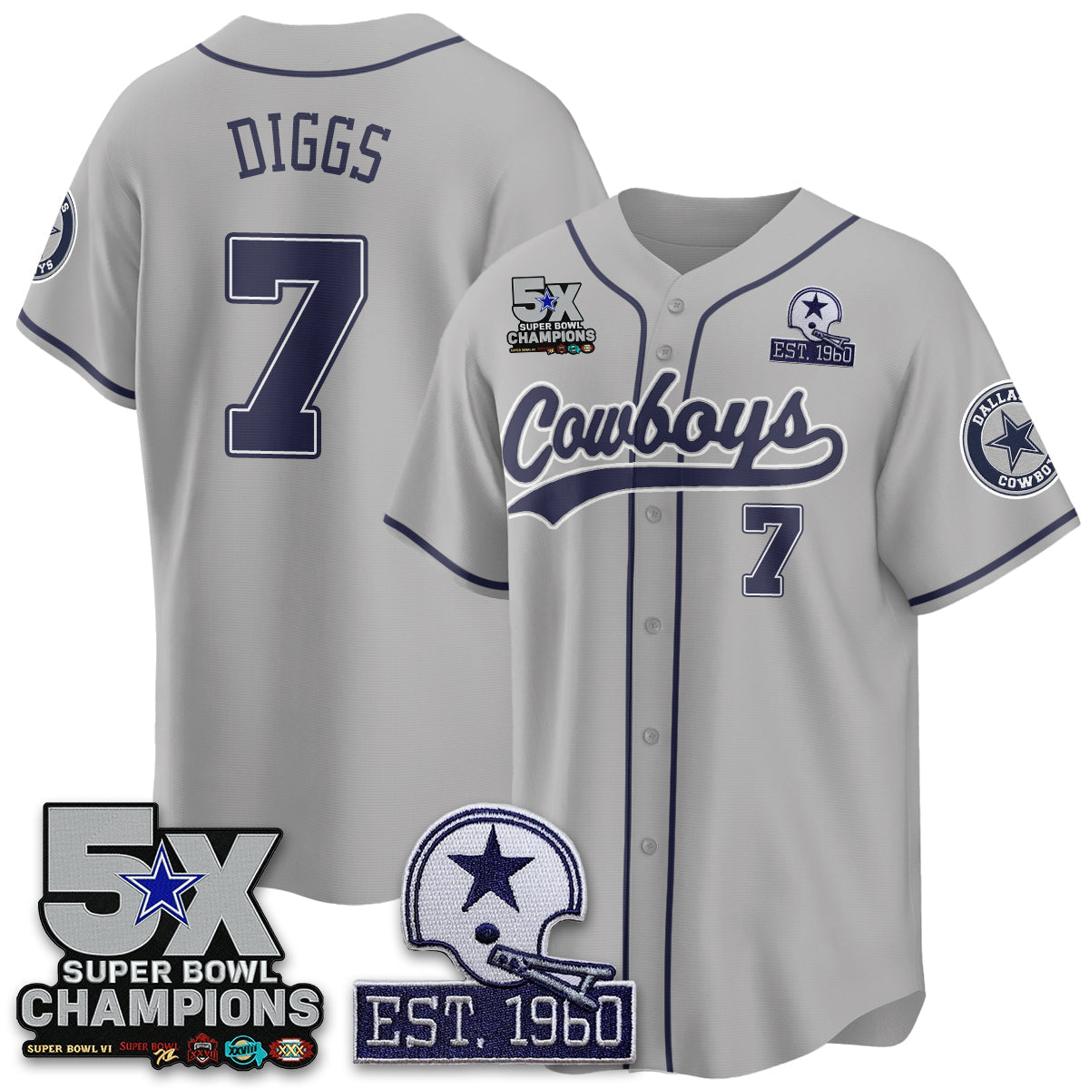 DAL 5-Time Champions Patch Limited Baseball Men Jersey - All Stitched