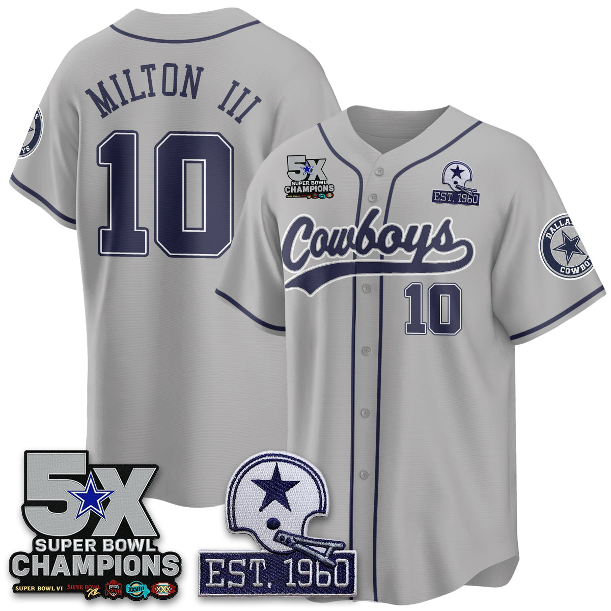DAL 5-Time Champions Patch Limited Baseball Men Jersey - All Stitched