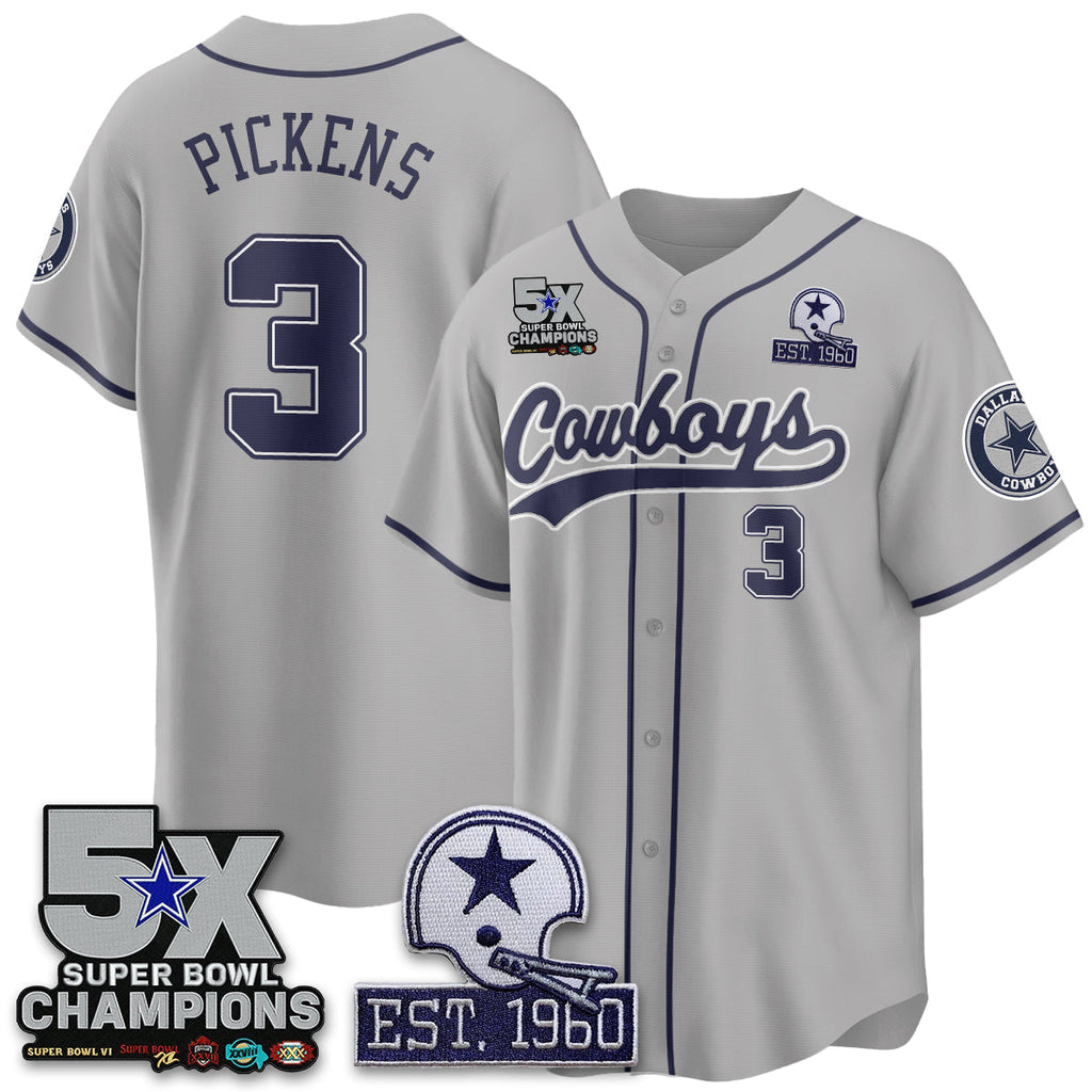 DAL 5-Time Champions Patch Limited Baseball Men Jersey - All Stitched