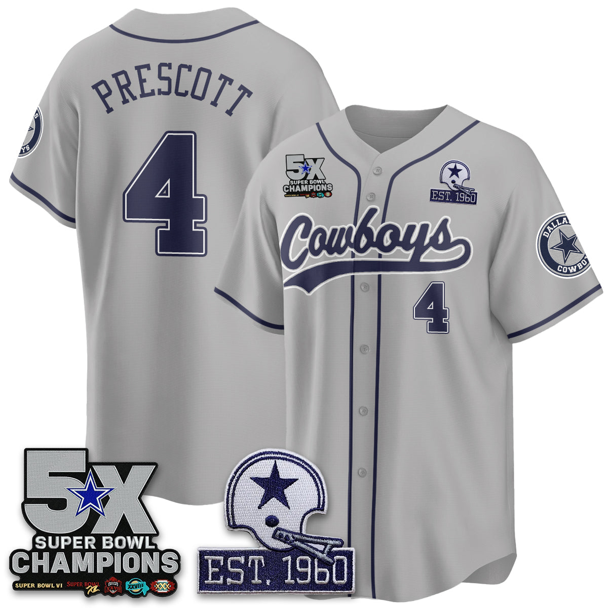 DAL 5-Time Champions Patch Limited Baseball Men Jersey - All Stitched