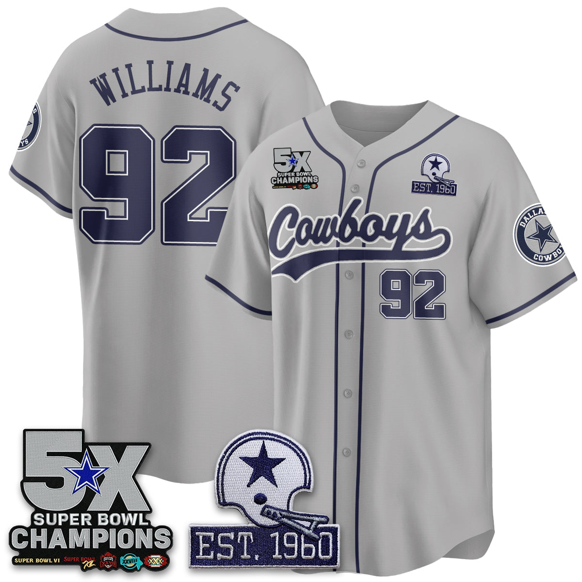 DAL 5-Time Champions Patch Limited Baseball Men Jersey - All Stitched