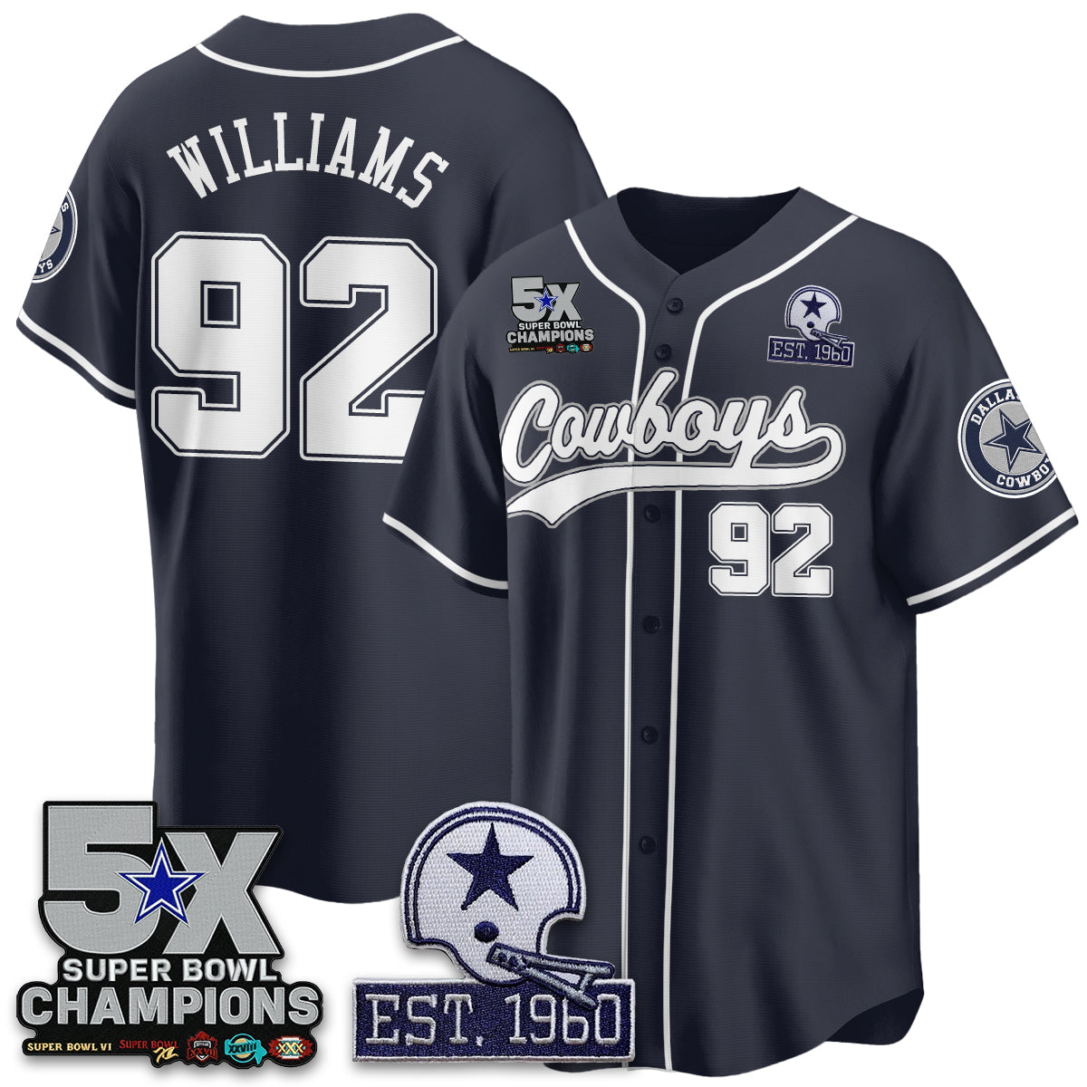 DAL 5-Time Champions Patch Limited Baseball Men Jersey - All Stitched