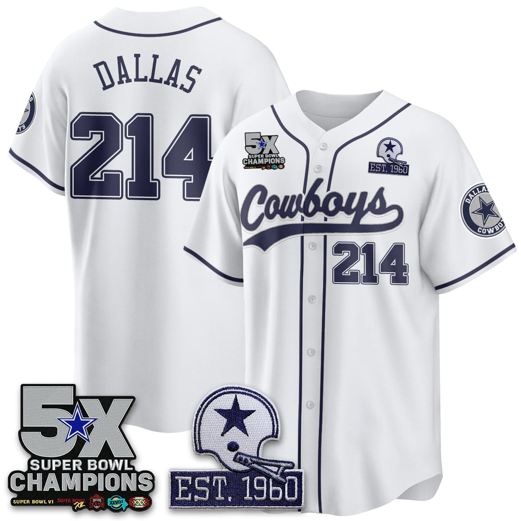 DAL 5-Time Champions Patch Limited Baseball Men Jersey - All Stitched