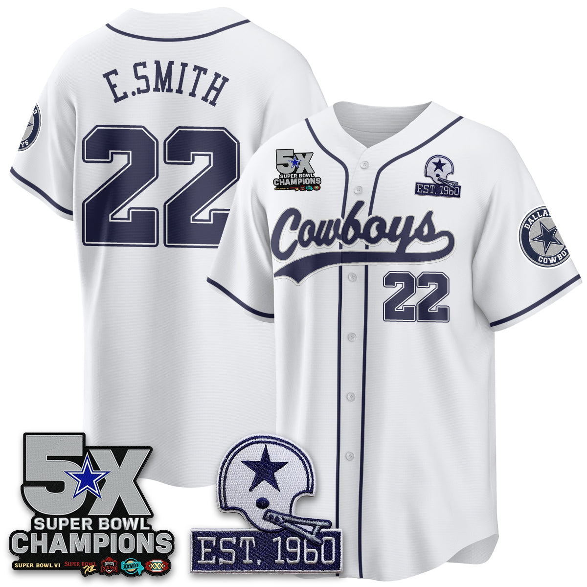DAL 5-Time Champions Patch Limited Baseball Men Jersey - All Stitched