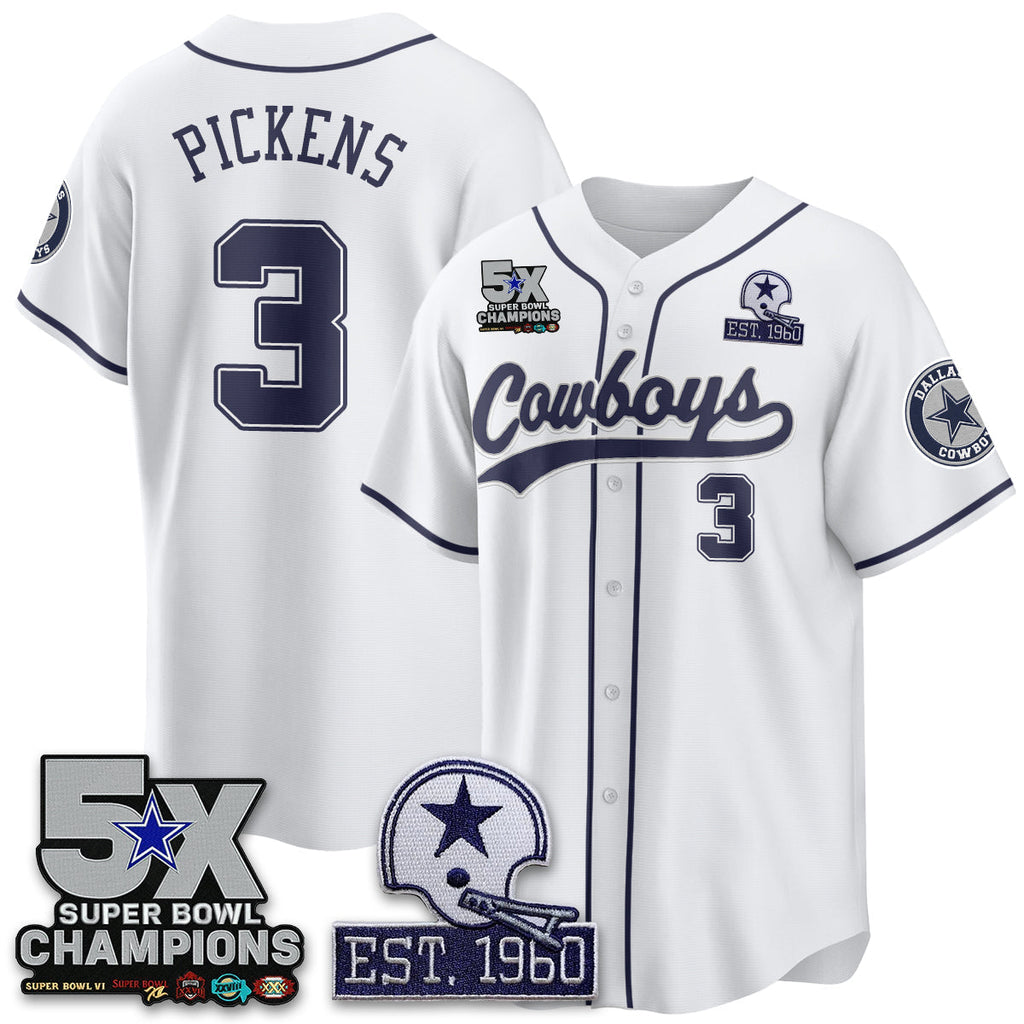 DAL 5-Time Champions Patch Limited Baseball Men Jersey - All Stitched