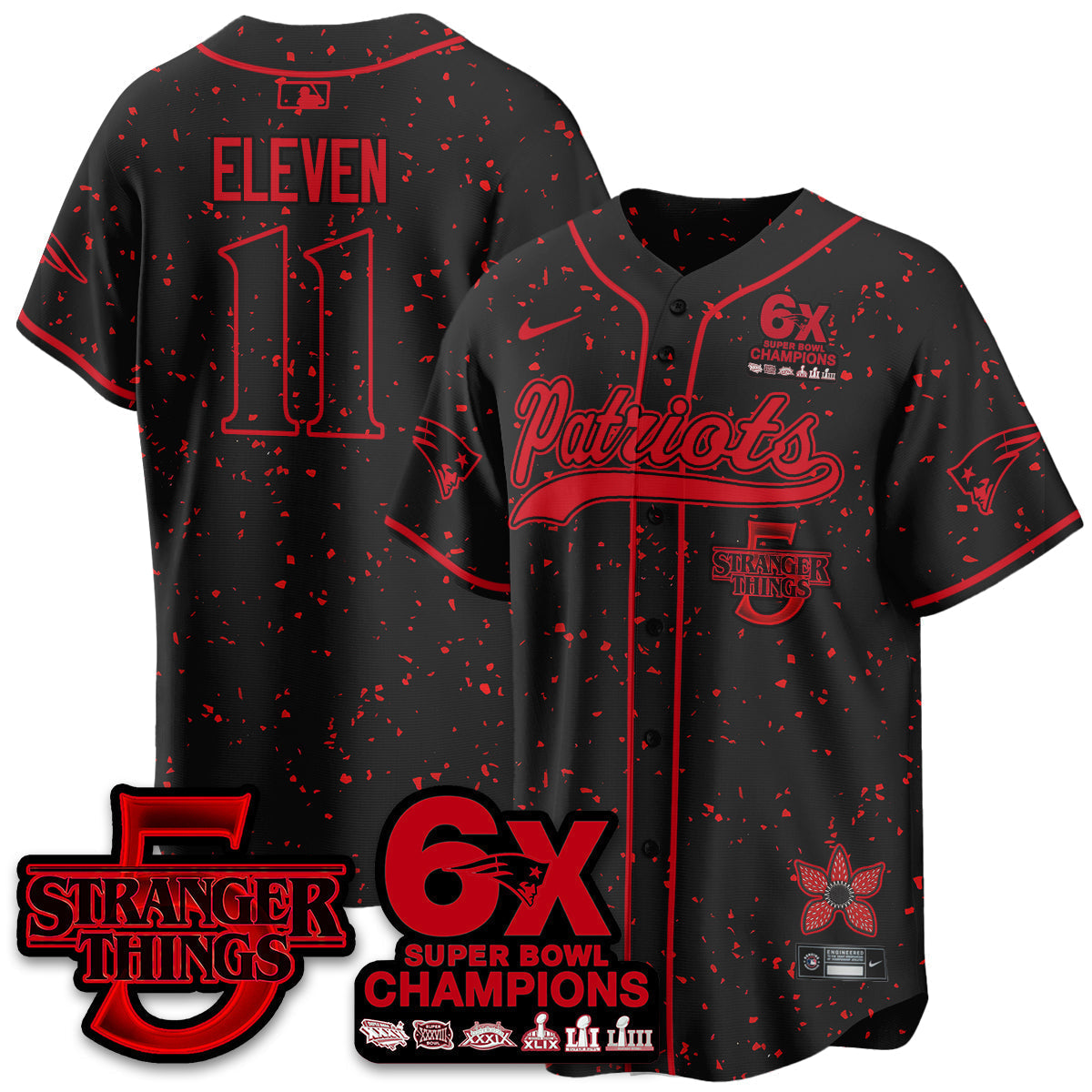 NE Stranger Things Vapor Limited Baseball Men Jersey - All Stitched
