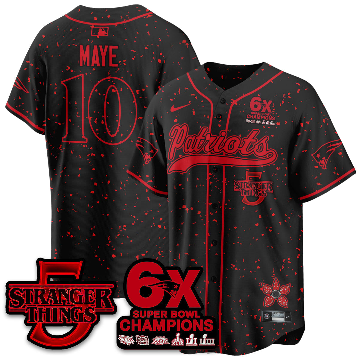 NE Stranger Things Vapor Limited Baseball Men Jersey - All Stitched