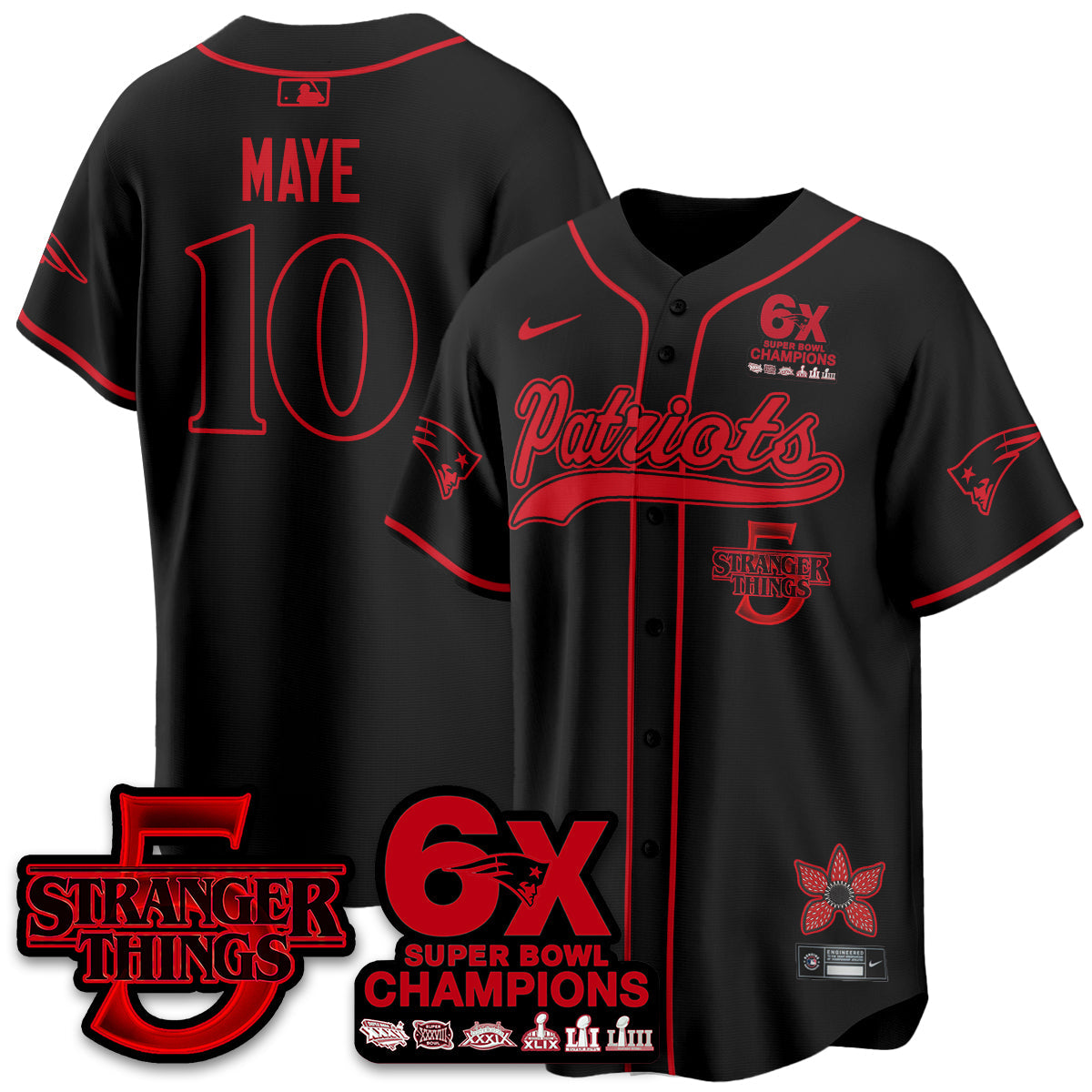 NE Stranger Things Vapor Limited Baseball Men Jersey - All Stitched