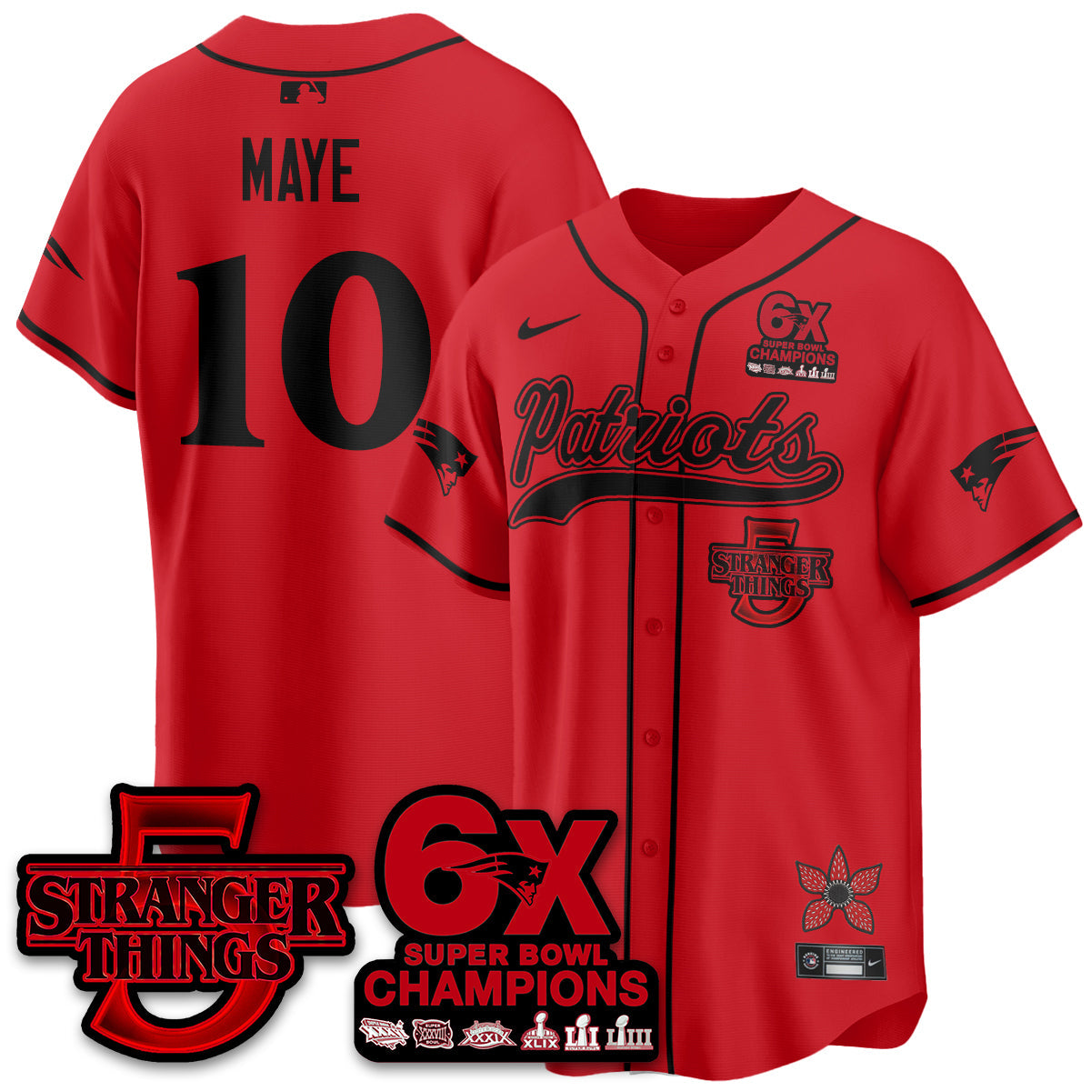 NE Stranger Things Vapor Limited Baseball Men Jersey - All Stitched