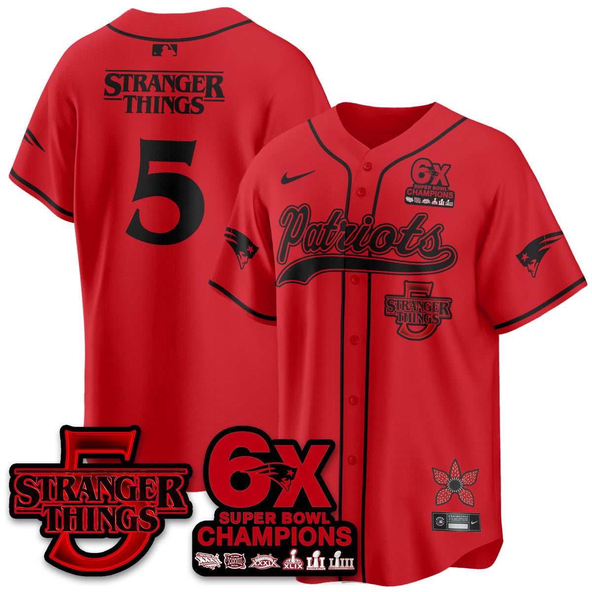 NE Stranger Things Vapor Limited Baseball Men Jersey - All Stitched