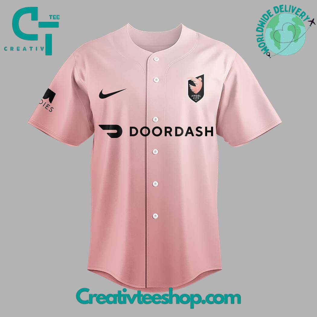Angel City Fc X Hello Kitty Night Pink Baseball Jersey