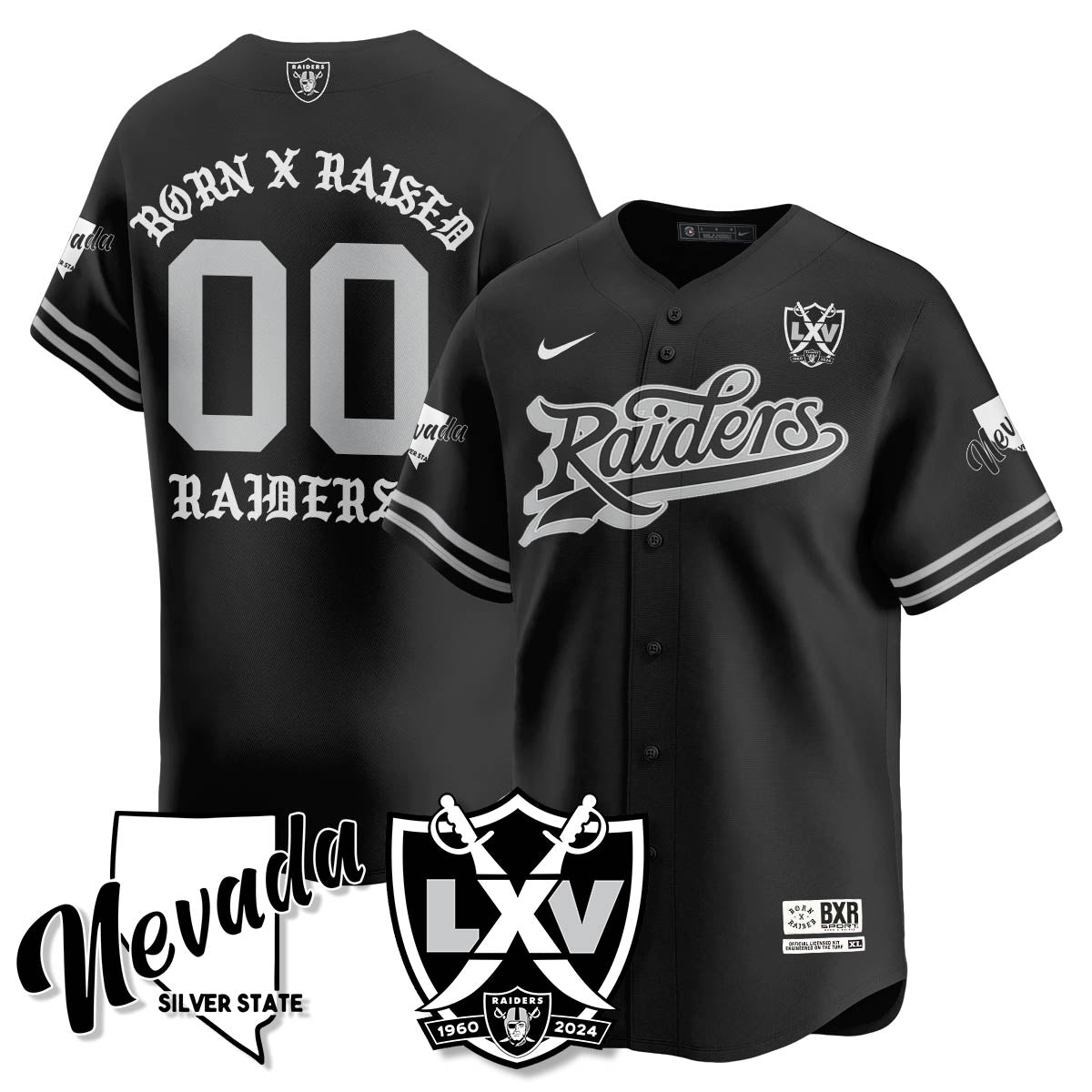LVR Born x Raised Baseball Men Jersey - All Stitched