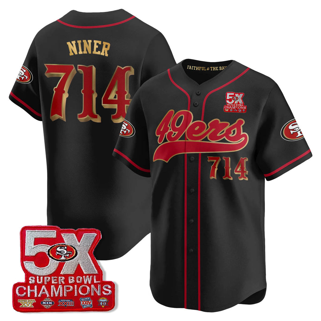 SF 5-Time Champions Patch Vapor Baseball Men Jersey - All Stitched