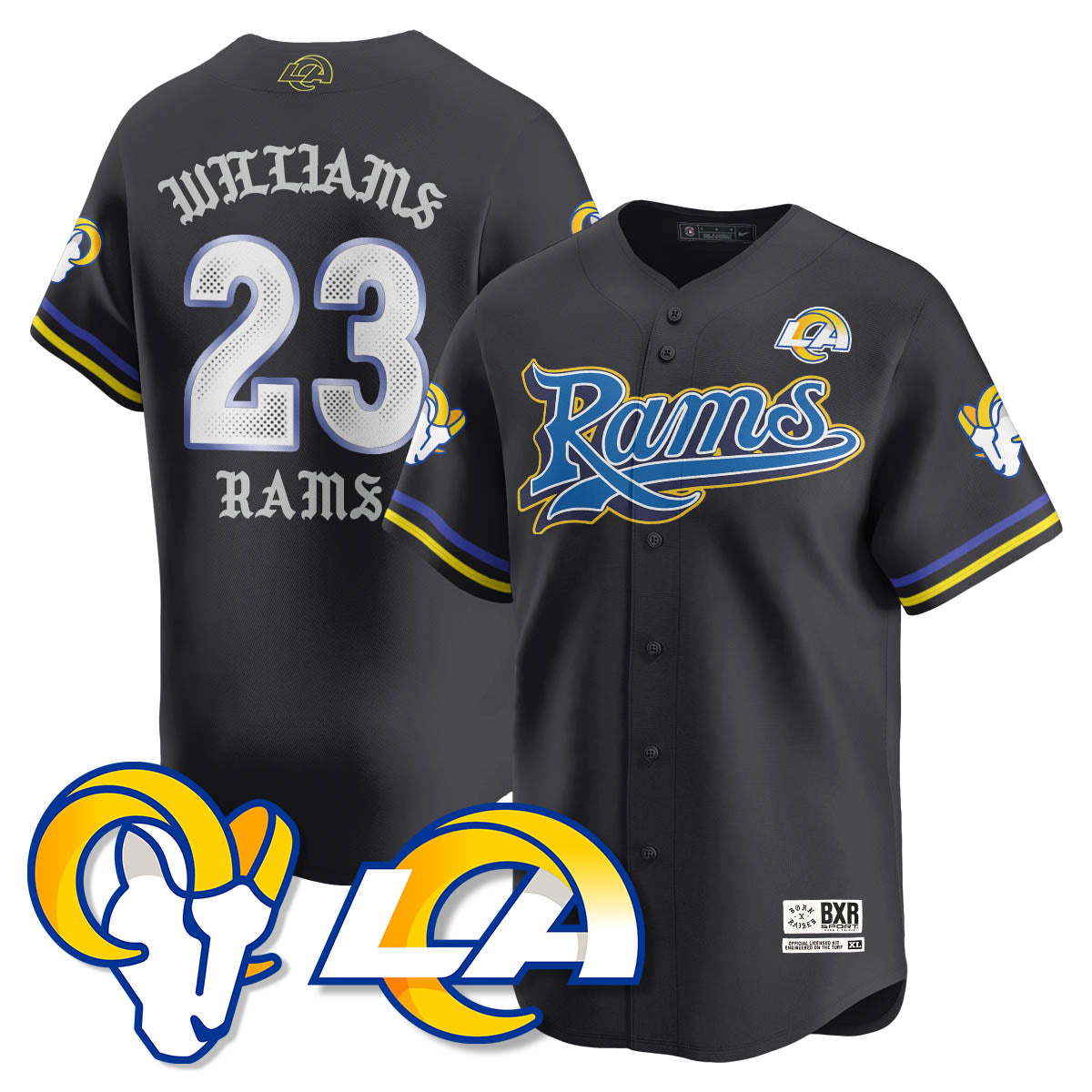 LAR Born x Raised Baseball Men Jersey - All Stitched