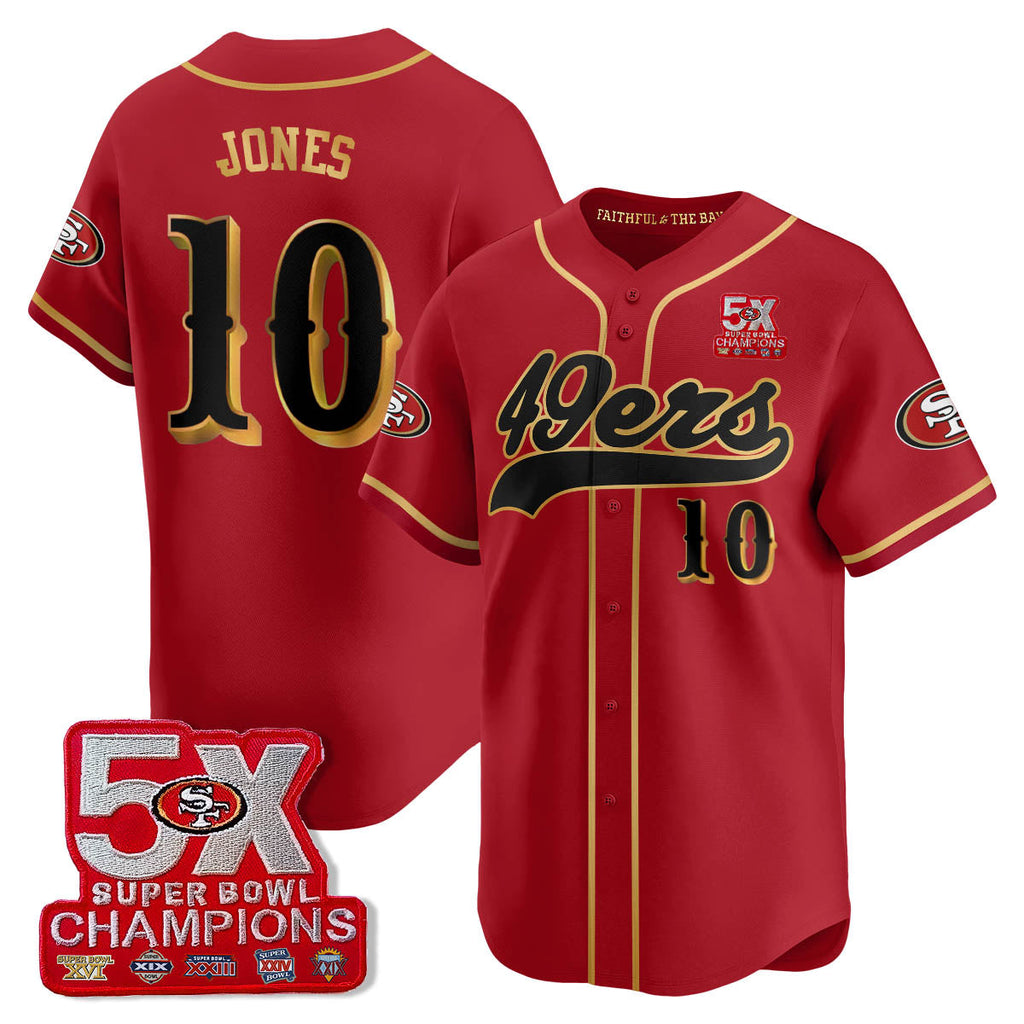 SF 5-Time Champions Patch Vapor Baseball Men Jersey - All Stitched