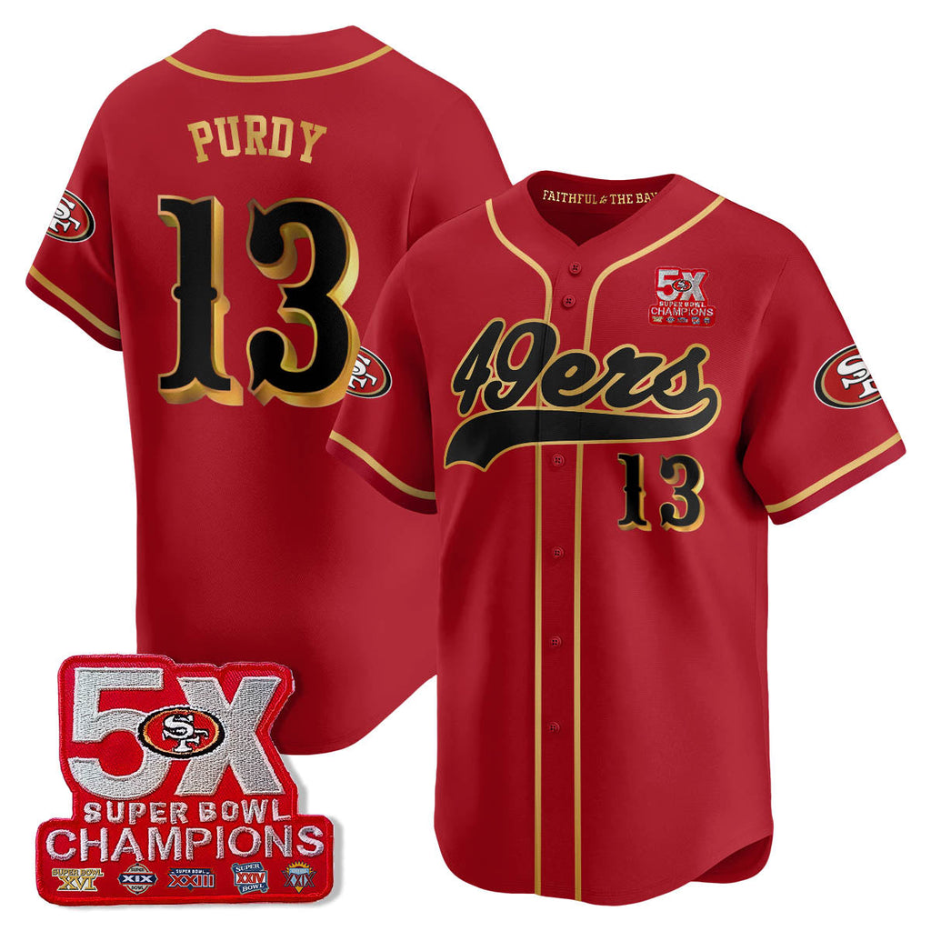 SF 5-Time Champions Patch Vapor Baseball Men Jersey - All Stitched