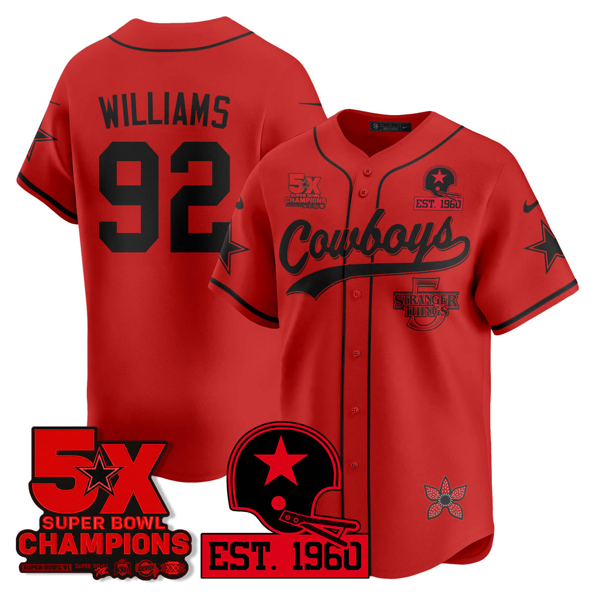 DAL Stranger Things Vapor Limited Baseball Men Jersey - All Stitched