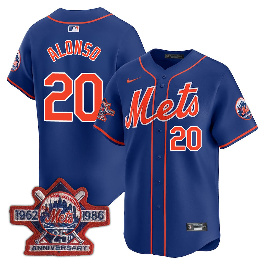 NYM Limited Men Jersey - 1986 Patch - All Stitched