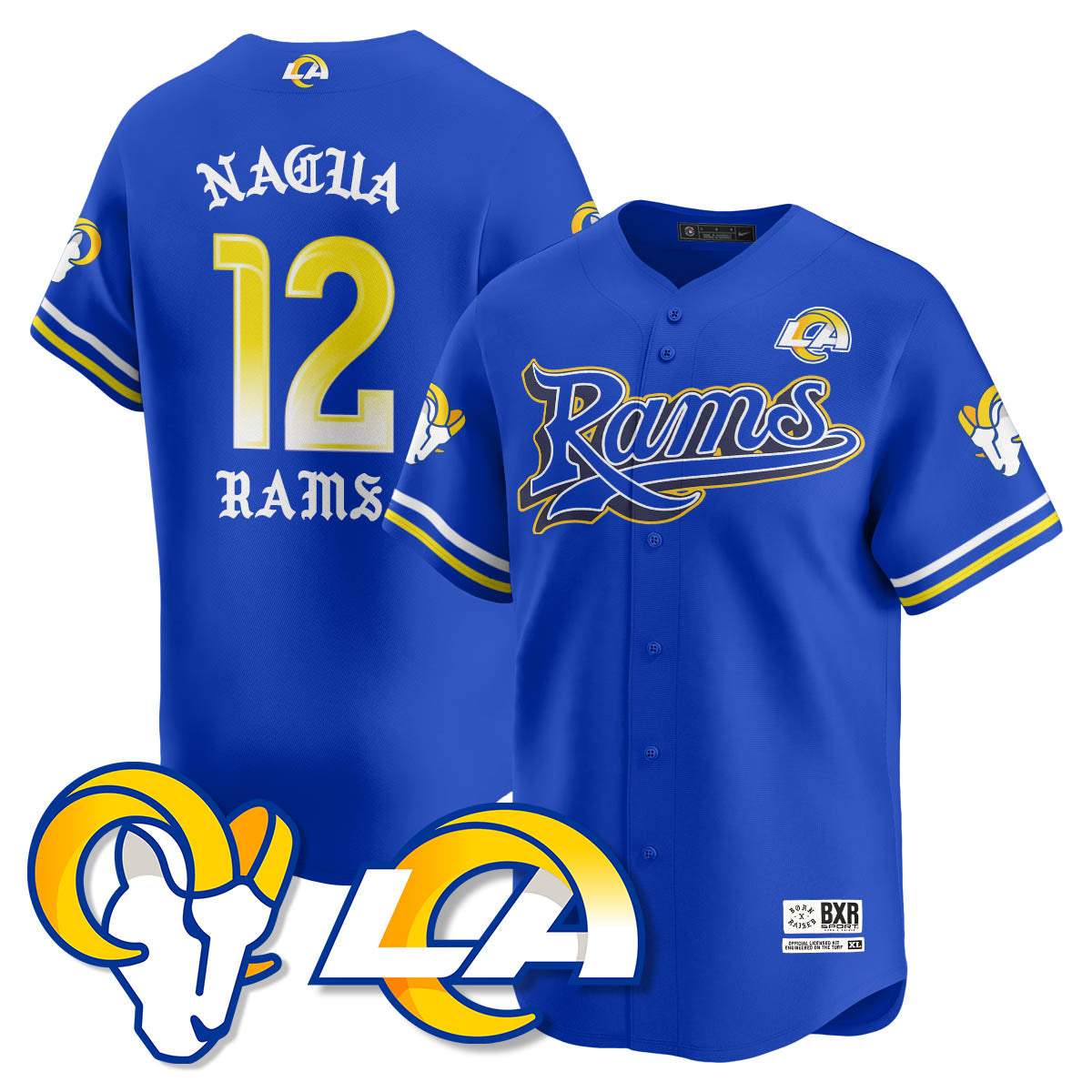 LAR Born x Raised Baseball Men Jersey - All Stitched