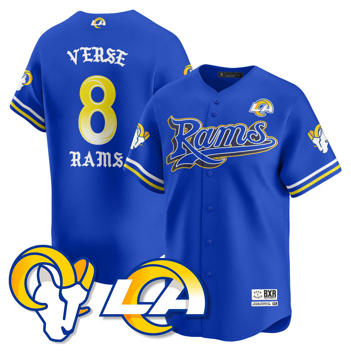 LAR Born x Raised Baseball Men Jersey - All Stitched