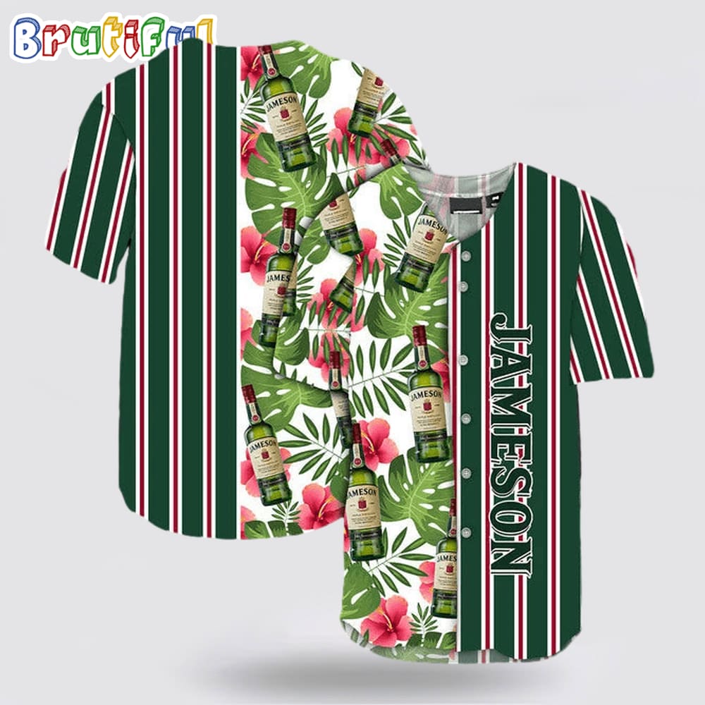 Striped Tropical Hawaii Jameson Whiskey Baseball Jersey