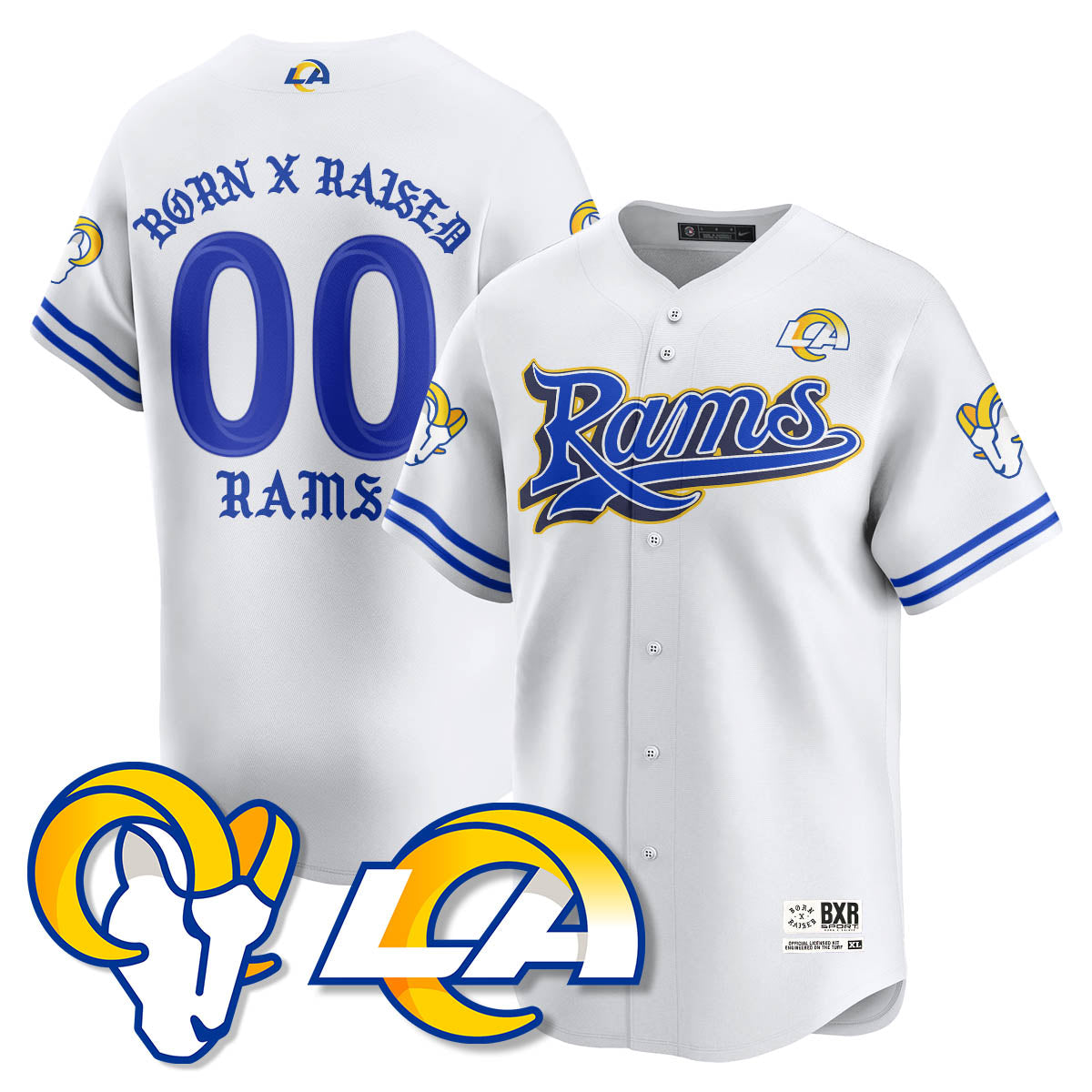 LAR Born x Raised Baseball Men Jersey - All Stitched