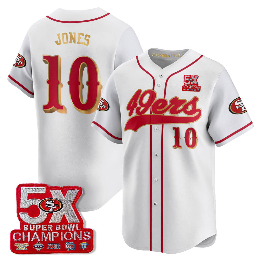 SF 5-Time Champions Patch Vapor Baseball Men Jersey - All Stitched