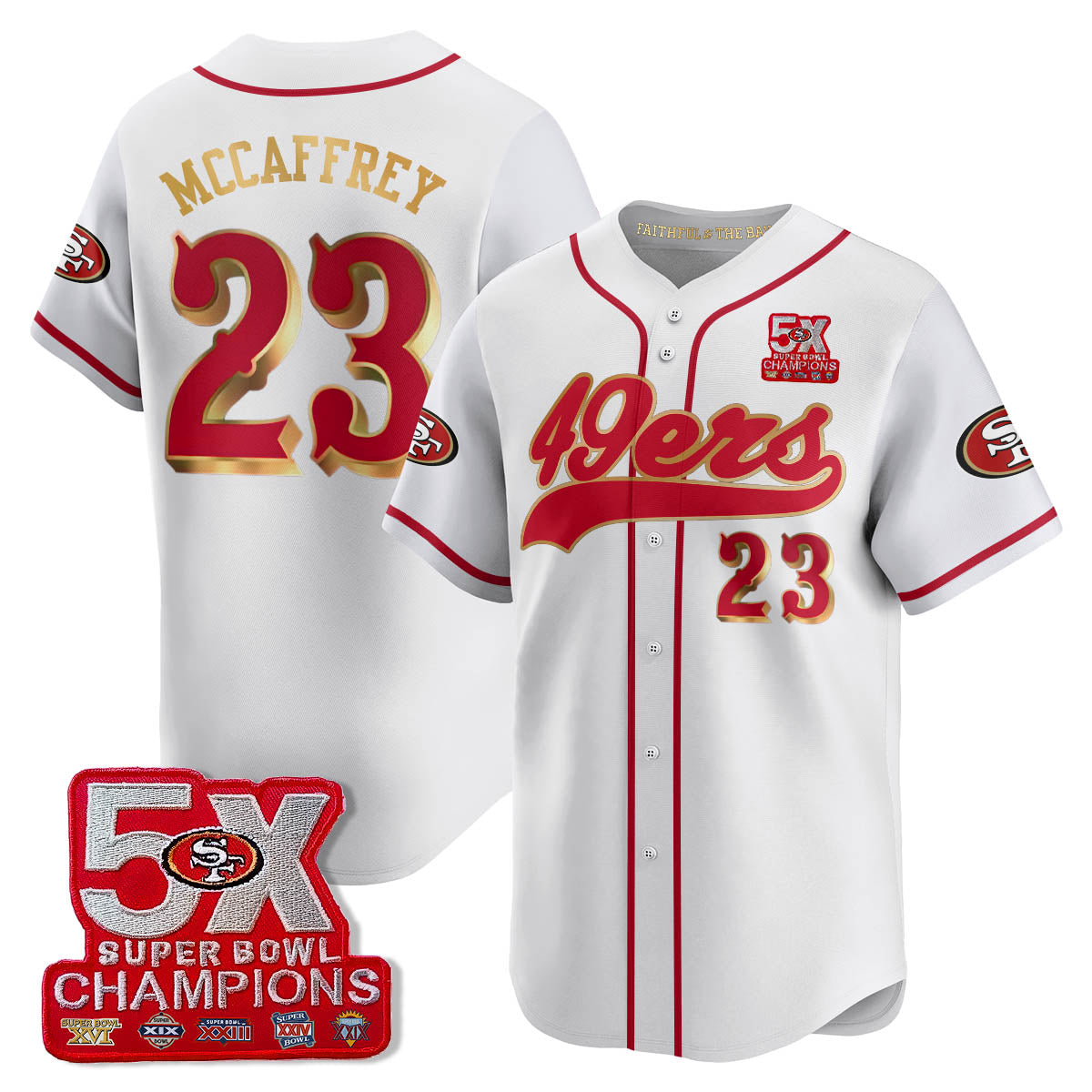 SF 5-Time Champions Patch Vapor Baseball Men Jersey - All Stitched