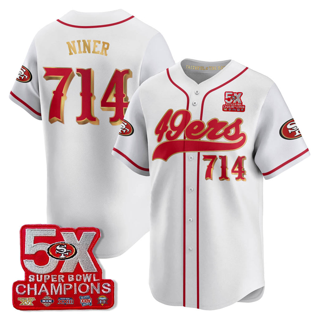SF 5-Time Champions Patch Vapor Baseball Men Jersey - All Stitched