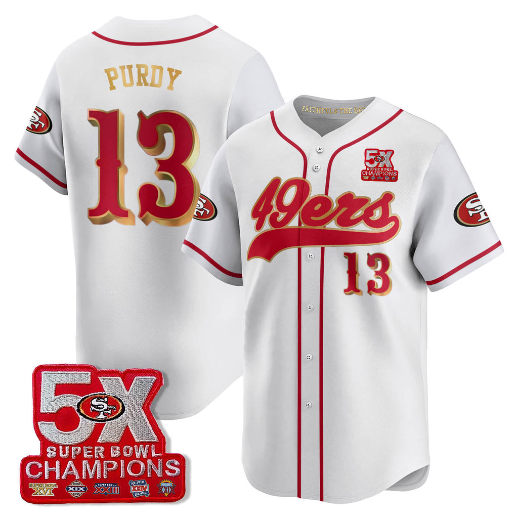 SF 5-Time Champions Patch Vapor Baseball Men Jersey - All Stitched