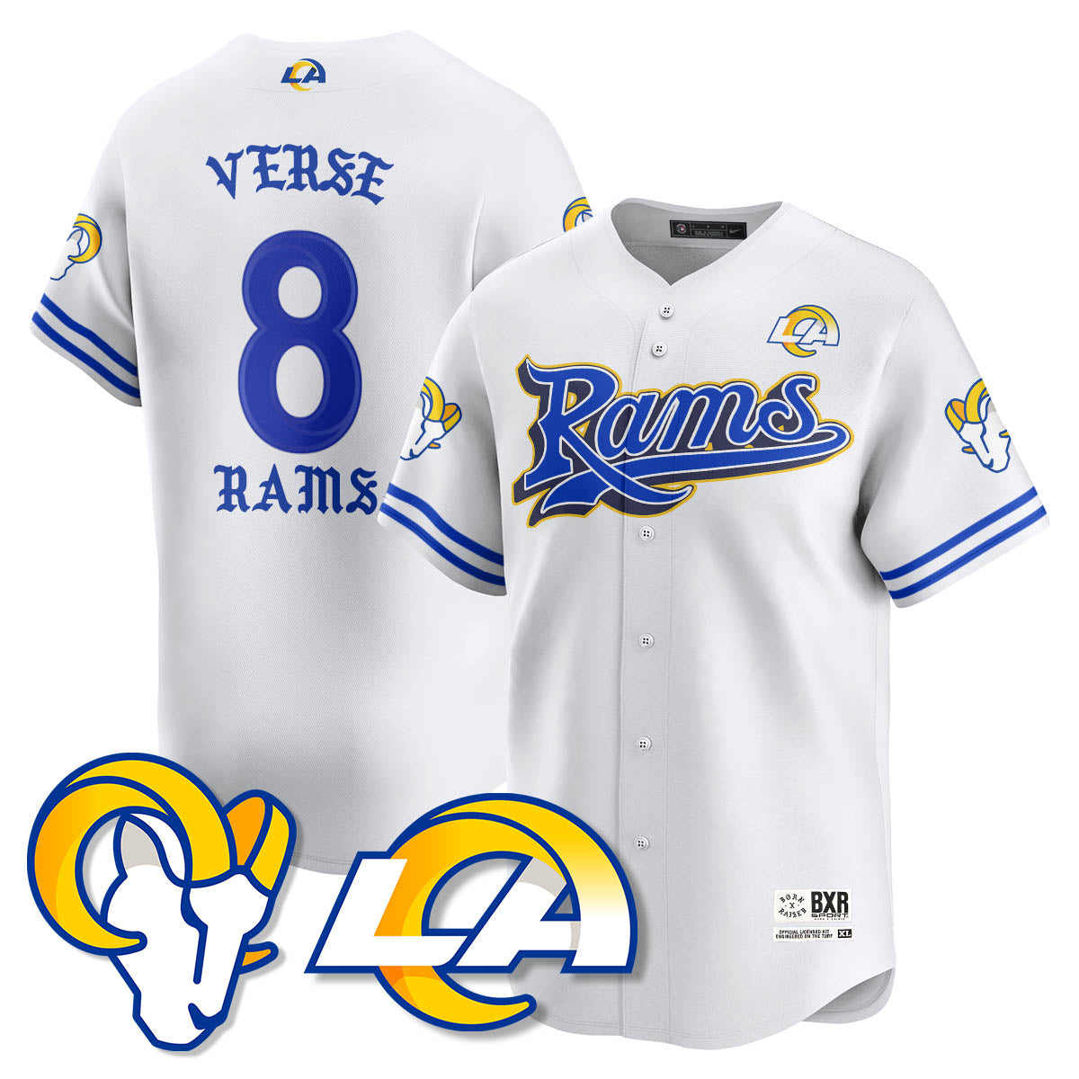 LAR Born x Raised Baseball Men Jersey - All Stitched