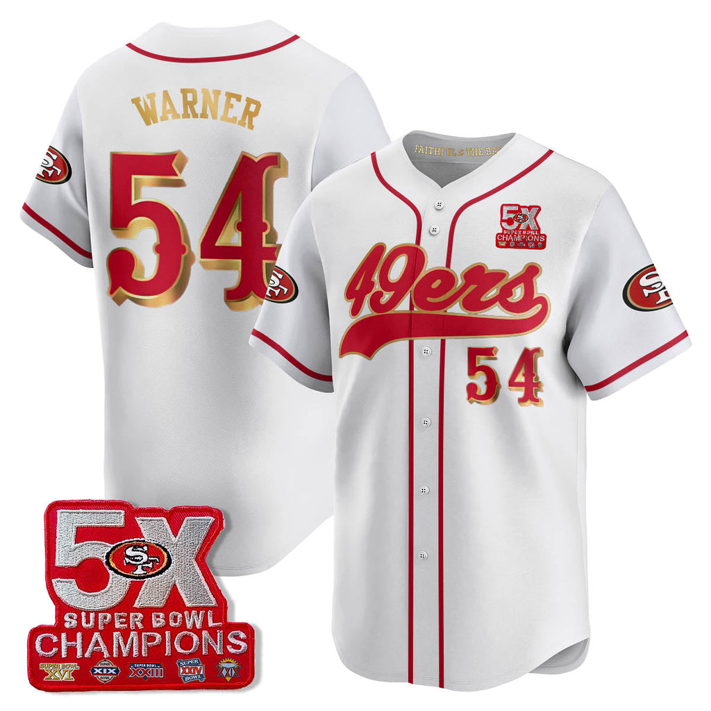 SF 5-Time Champions Patch Vapor Baseball Men Jersey - All Stitched