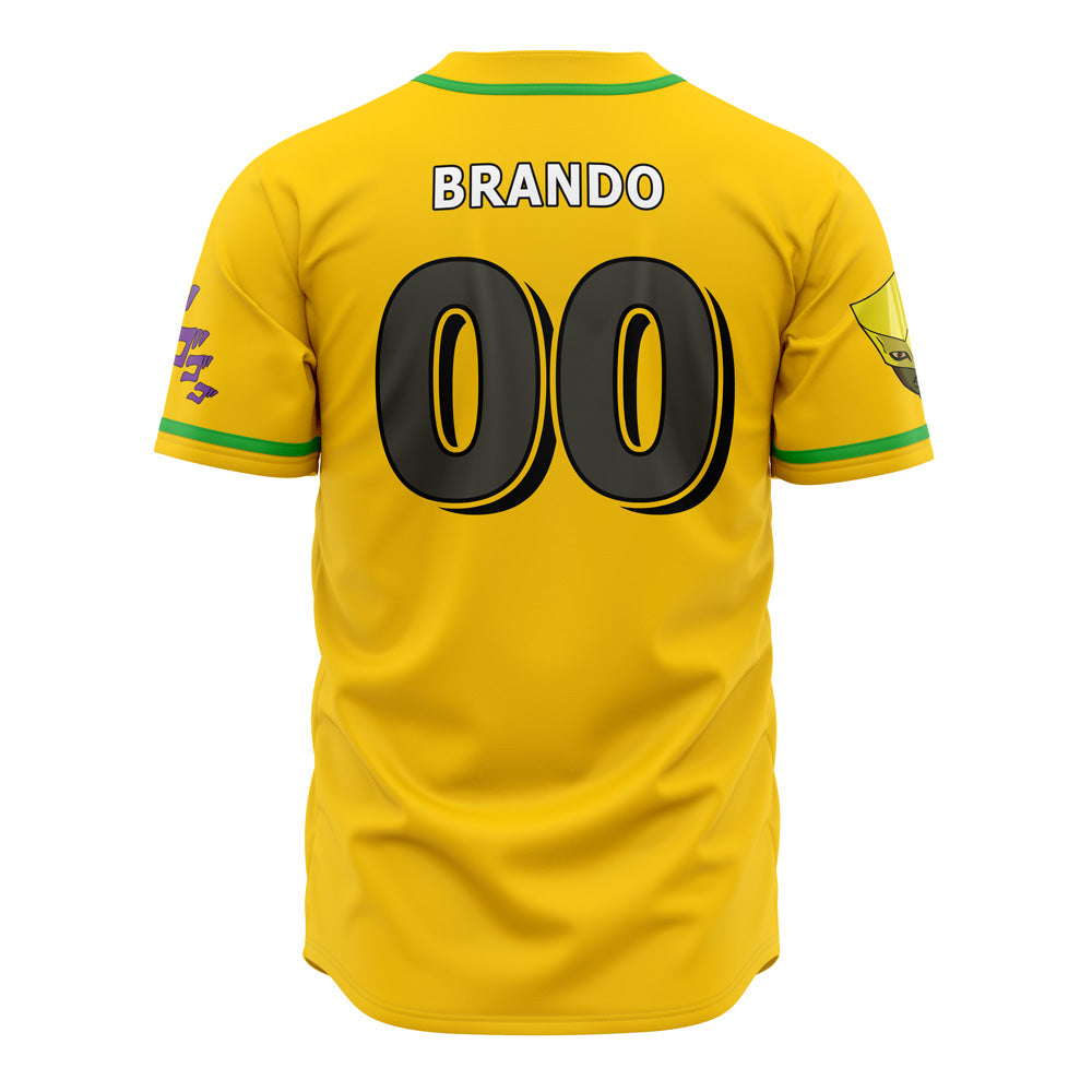 Anime-Inspired Yellow Baseball Jersey - Bold Dio Design - Stand Out In Style!