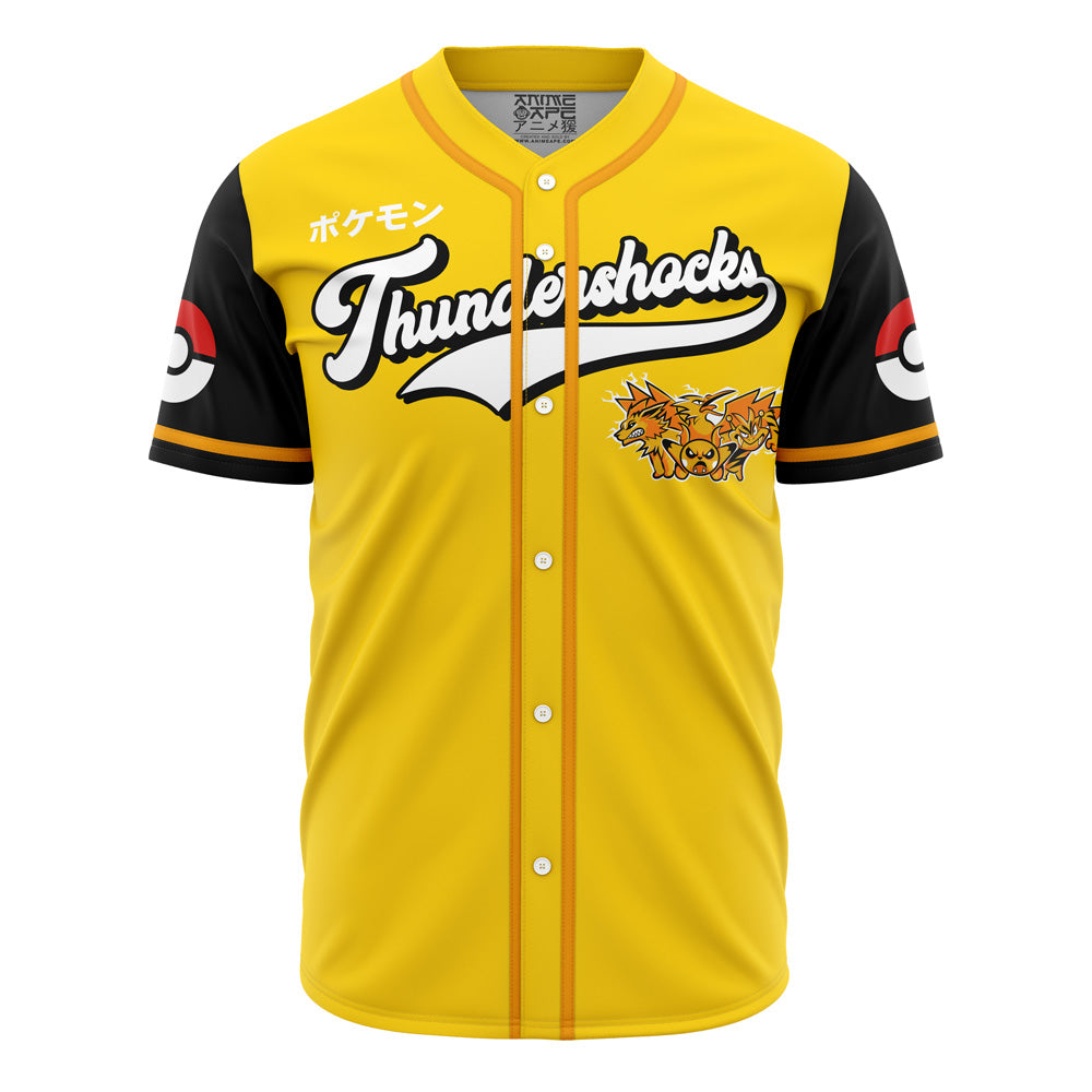 Yellow Thundershocks Baseball Jersey - Anime-Inspired Fan Apparel For Pokémon Lovers