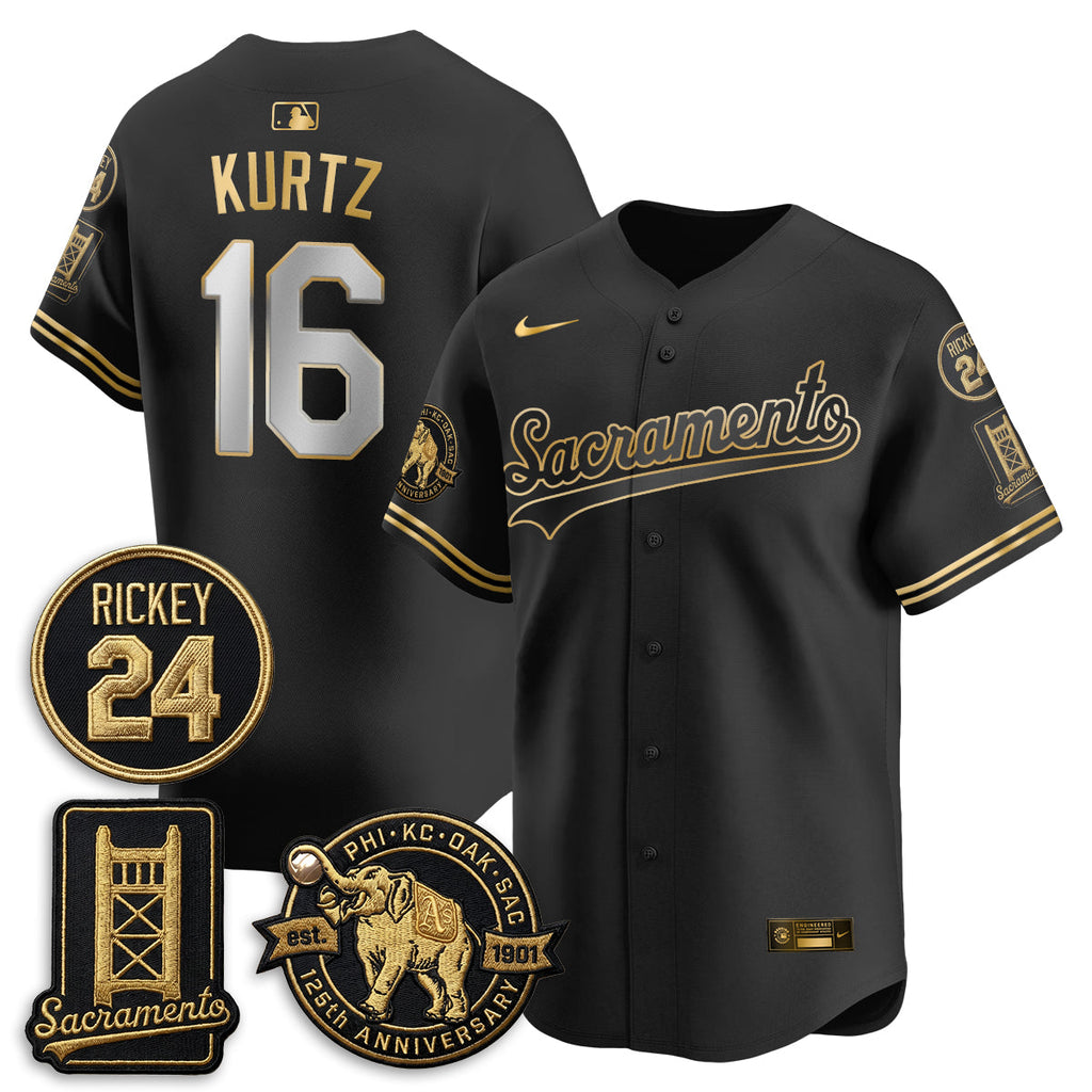 Oakland Athletics 2026 Alternate Sacramento 125 Years Limited Vapor Gold Edition Jersey - All Stitched