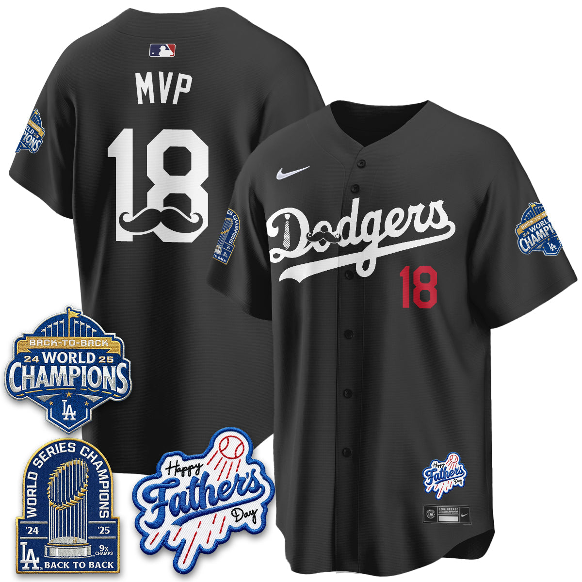 Los Angeles Dodgers Happy Father's Day 2026 Jersey - Stitched