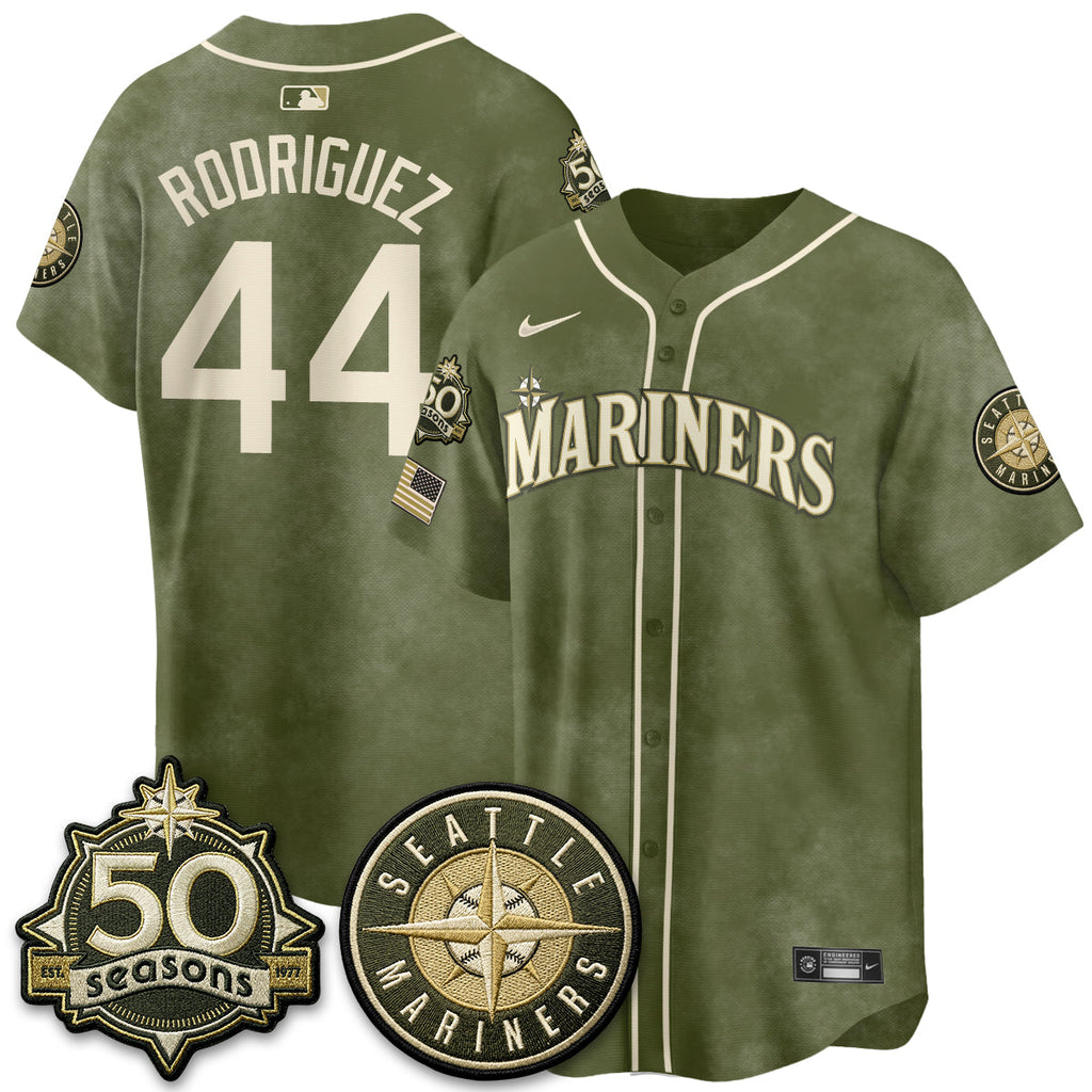 Seattle Mariners New Era Olive 2026 Armed Forces Day Jersey - All Stitched
