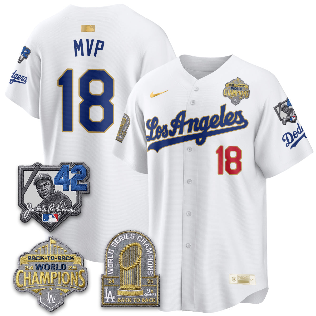 Los Angeles Dodgers 2026 New Era Gold Collection Vapor Limited Jersey - B2B Champs - All Stitched