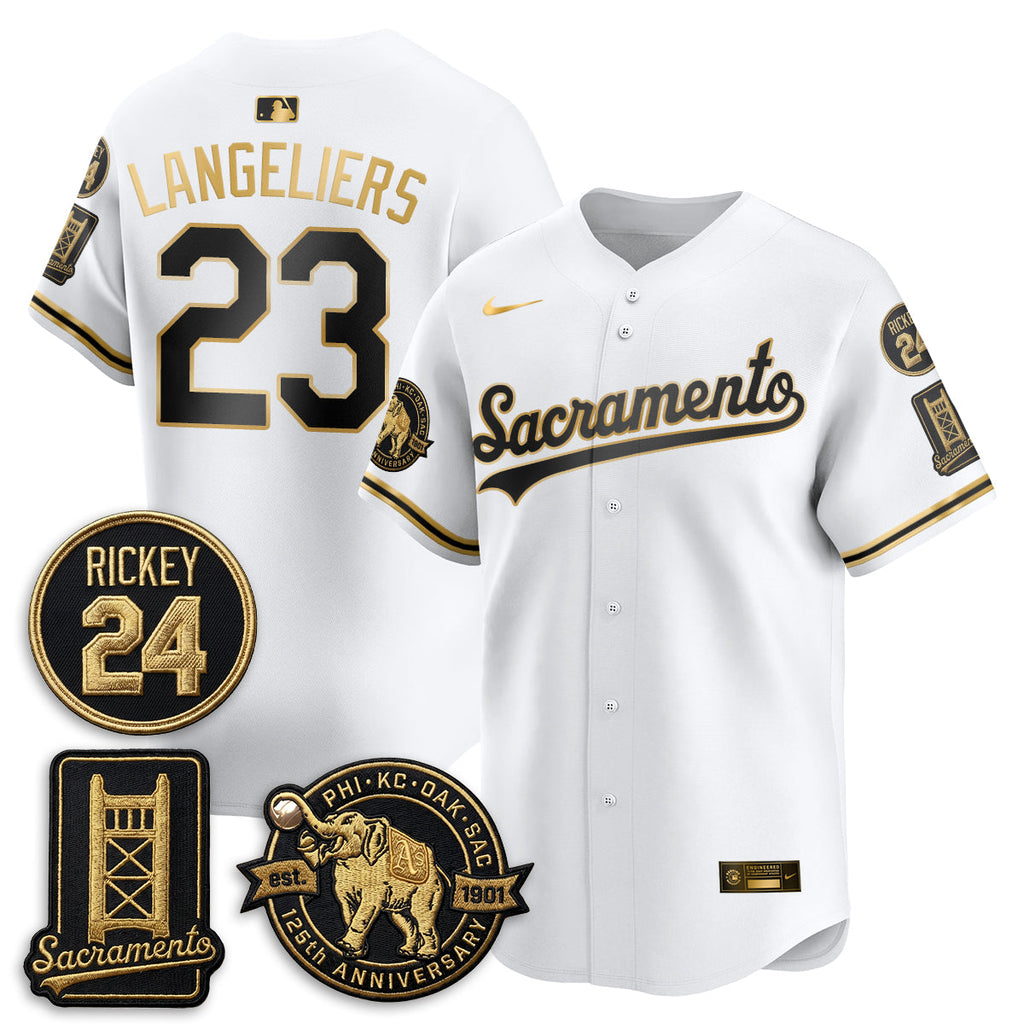 Oakland Athletics 2026 Alternate Sacramento 125 Years Limited Vapor Gold Edition Jersey - All Stitched