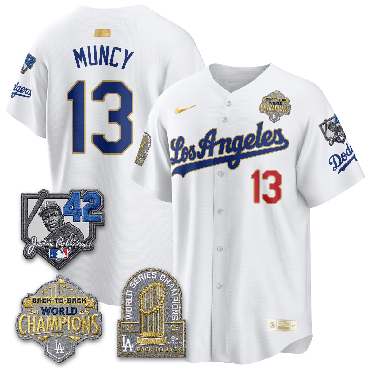Los Angeles Dodgers 2026 New Era Gold Collection Vapor Limited Jersey - B2B Champs - All Stitched