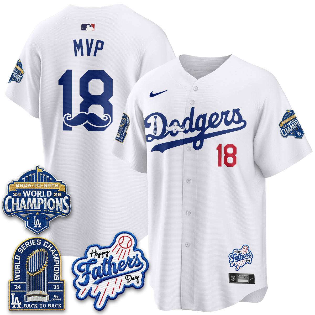 Los Angeles Dodgers Happy Father's Day 2026 Jersey - Stitched