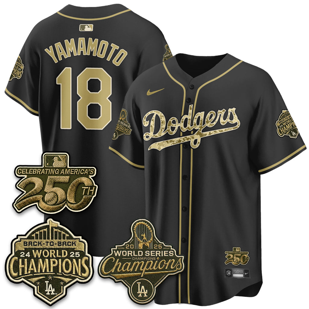 Los Angeles Dodgers Military Appreciation Game Day Jersey -All Stitched