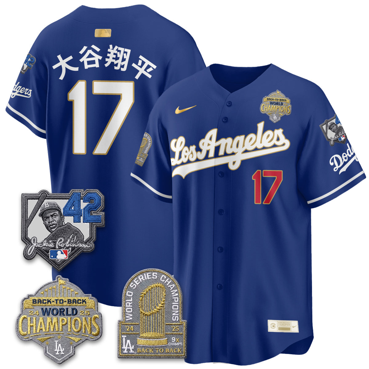 Los Angeles Dodgers 2026 New Era Gold Collection Vapor Limited Jersey - B2B Champs - All Stitched