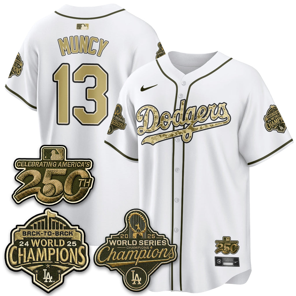 Los Angeles Dodgers Military Appreciation Game Day Jersey -All Stitched