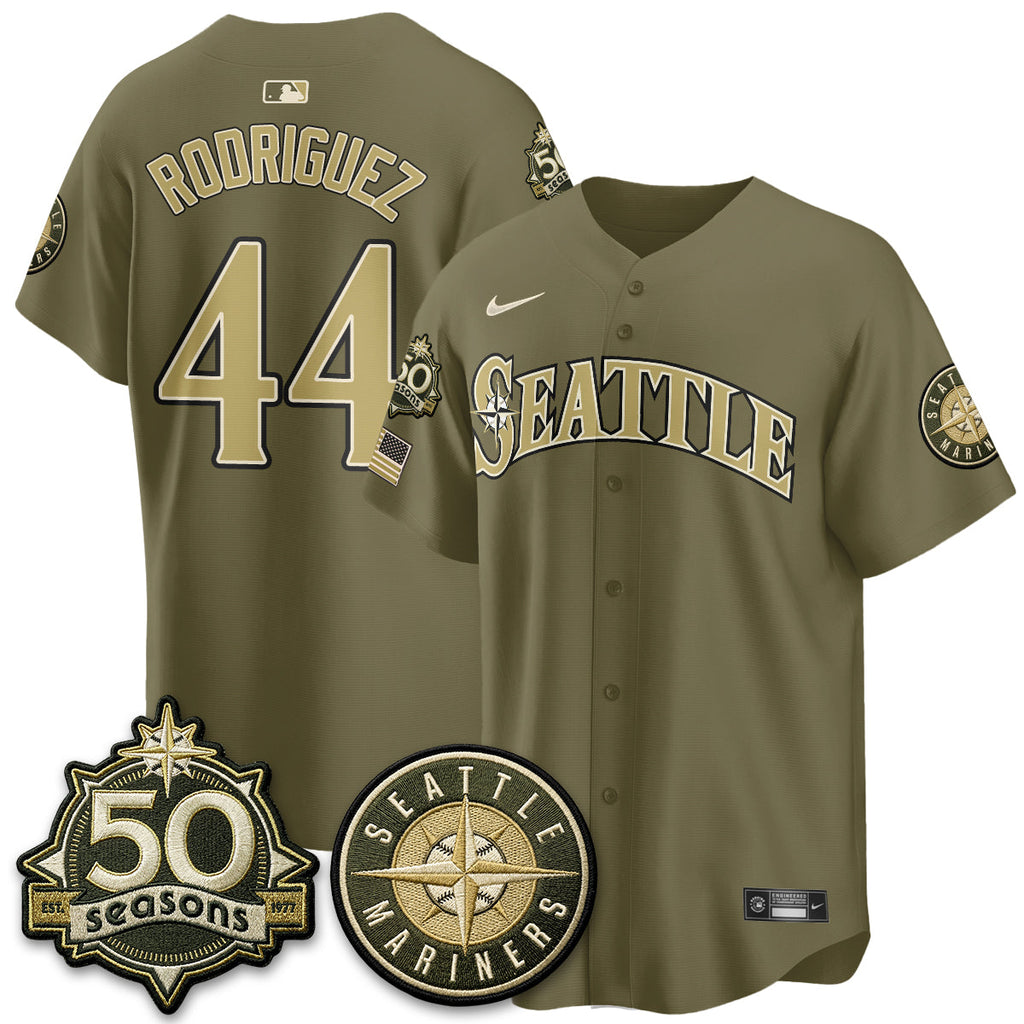 Seattle Mariners New Era Olive 2026 Armed Forces Day Jersey - All Stitched