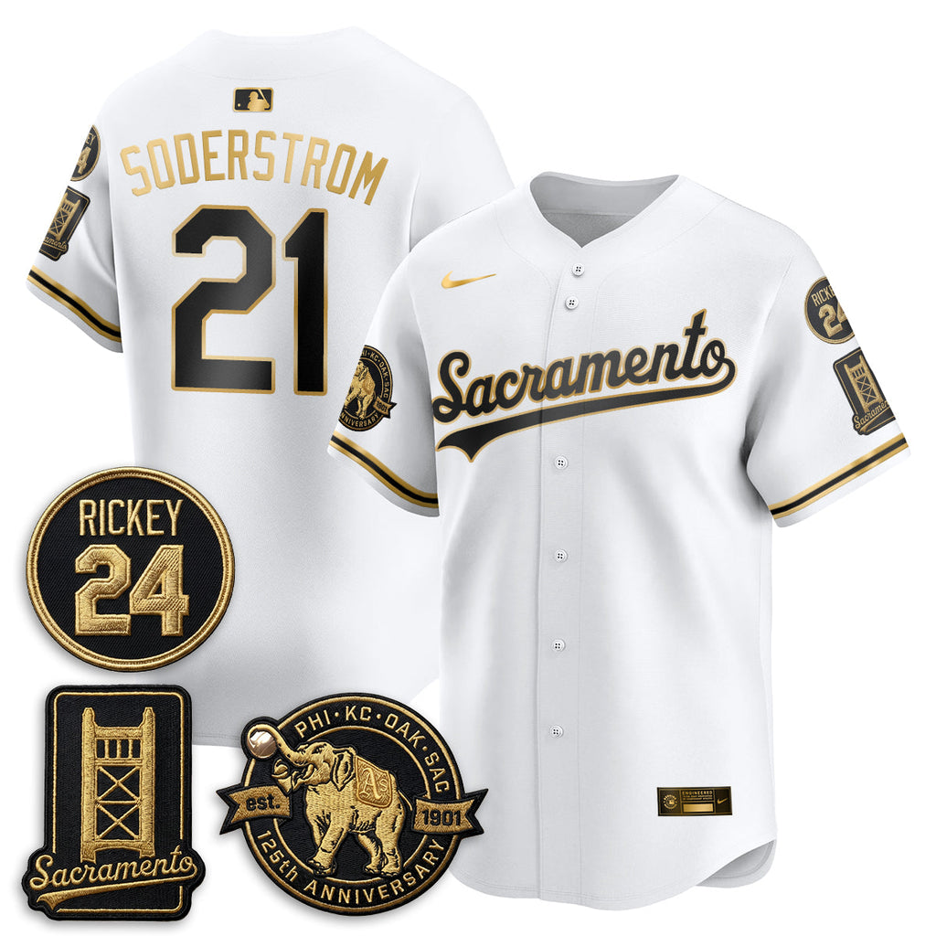 Oakland Athletics 2026 Alternate Sacramento 125 Years Limited Vapor Gold Edition Jersey - All Stitched