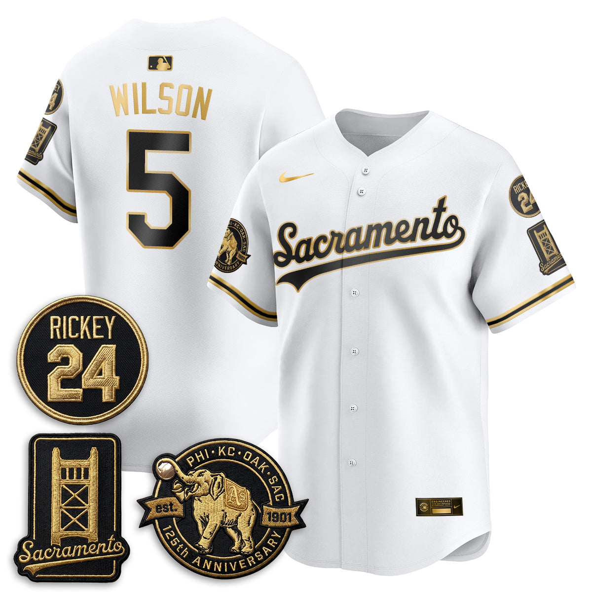 Oakland Athletics 2026 Alternate Sacramento 125 Years Limited Vapor Gold Edition Jersey - All Stitched