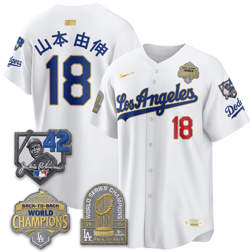 Los Angeles Dodgers 2026 New Era Gold Collection Vapor Limited Jersey - B2B Champs - All Stitched