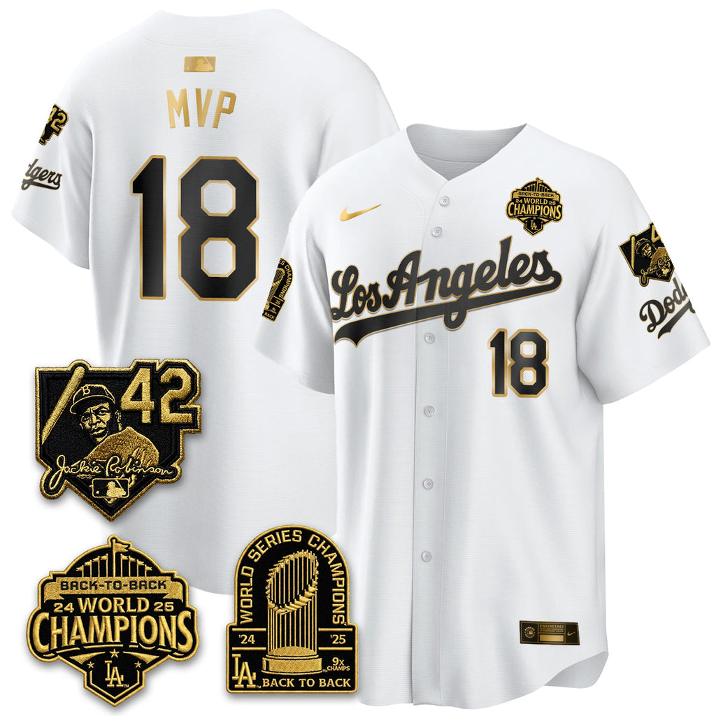 Los Angeles Dodgers 2026 New Era Gold Collection Vapor Limited Jersey - B2B Champs - All Stitched