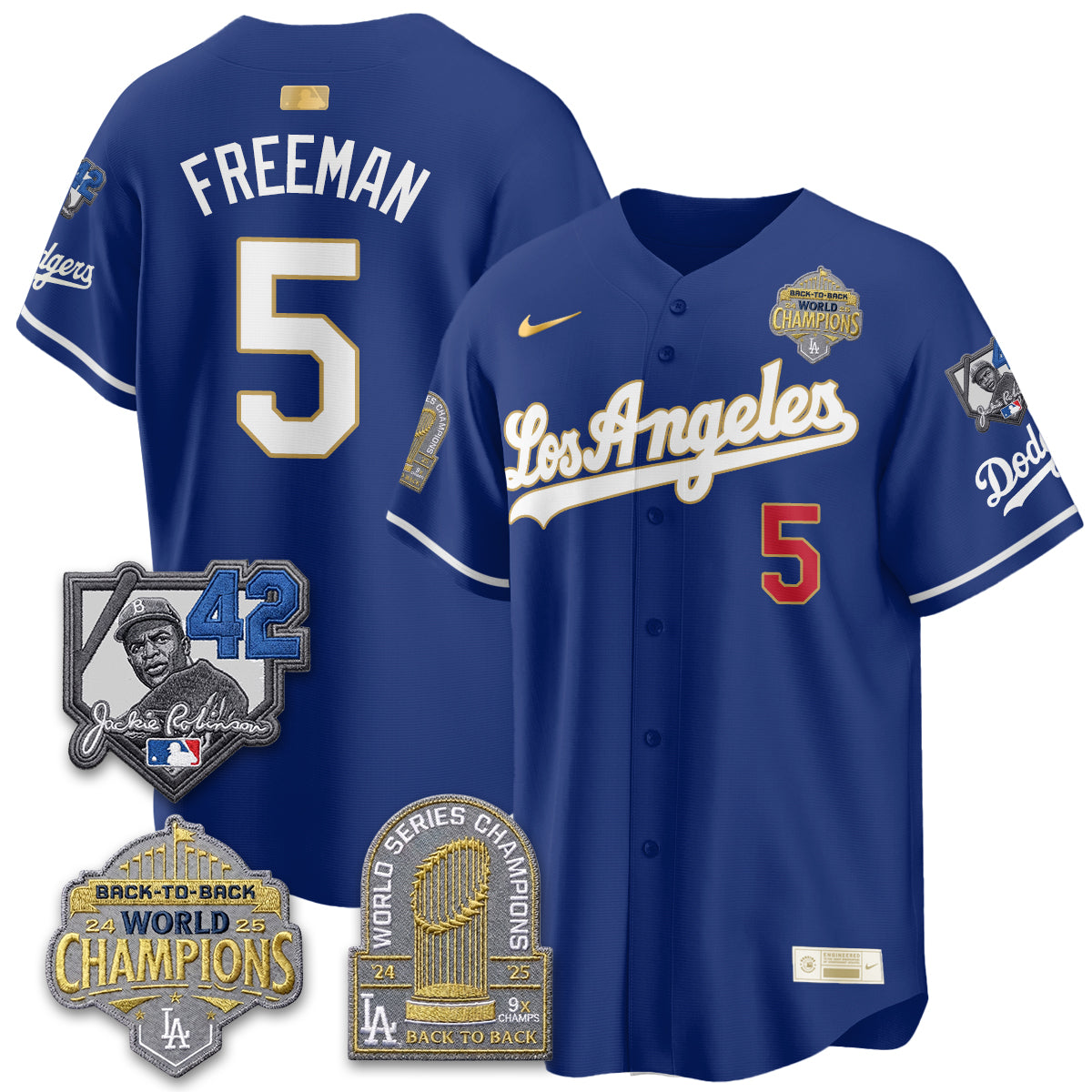 Los Angeles Dodgers 2026 New Era Gold Collection Vapor Limited Jersey - B2B Champs - All Stitched